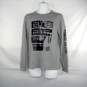 Nike Shirt Men Medium Elite Long Sleeve Grey